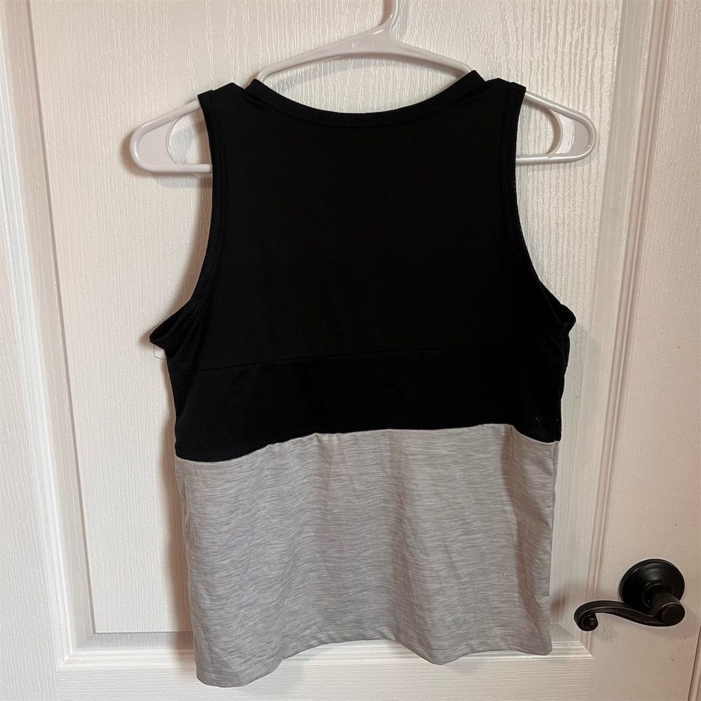American Eagle Kids Black Grey Colorblock Active Tank Top Size 14 11-12Y Logo - Picture 3 of 6